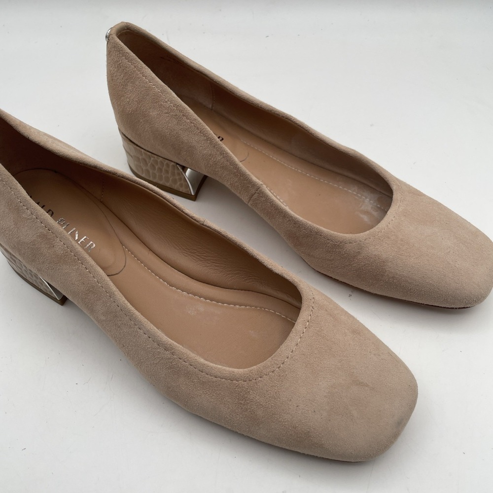 Donald J. Pliner Drew Beige Suede Dress Slip-On Pumps Shoes Women's Size 9‎ M